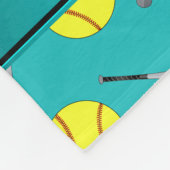 Persoonlijk turquoise softball-patroon fleece deken (Hoek)
