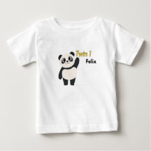 Persoonlijk Tweeling 1 Panda Baby Body 