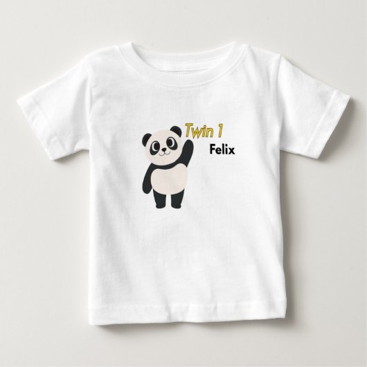 Persoonlijk Tweeling 1 Panda Baby Body  (Voorkant)