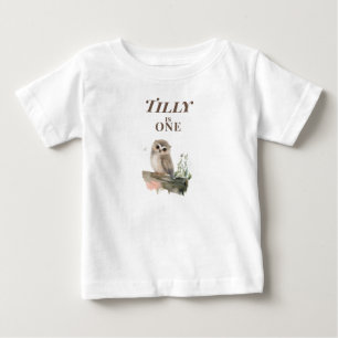 Persoonlijk uil 1e verjaardag Baby T-shirt