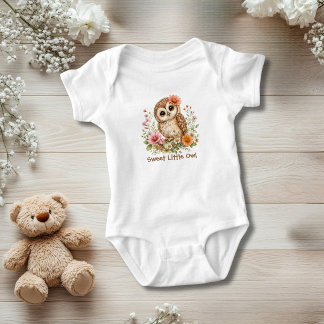 Persoonlijk Uil Bloemen Baby Shower Cadeau Romper