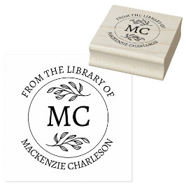 Persoonlijk "Uit de bibliotheek van" Monogram Boek Rubberstempel