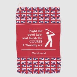 Persoonlijk UK UNION JACK Christelijk Golfhanddoek