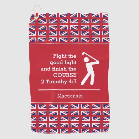 Persoonlijk UK UNION JACK Christelijk Golfhanddoek (Voorkant)