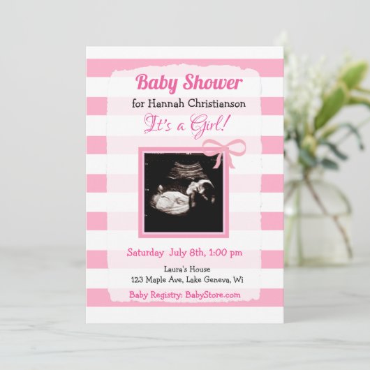 Persoonlijk Ultrasound Afbeelding Baby shower Kaart (Staand voorkant)