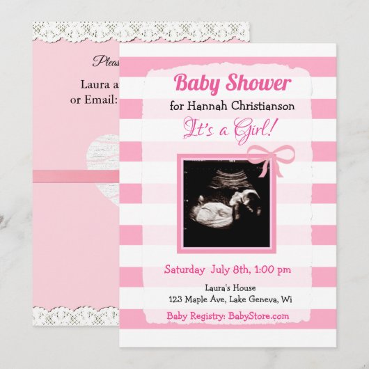 Persoonlijk Ultrasound Afbeelding Baby shower Kaart (Voorkant / Achterkant)