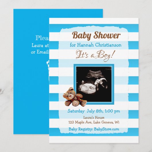 Persoonlijk Ultrasound Afbeelding Baby shower Kaart (Voorkant / Achterkant)