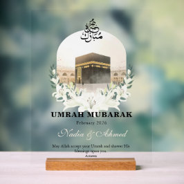 Persoonlijk Umrah Mubarak Acrylbord Acryl Bord