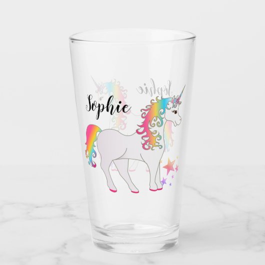 Persoonlijk Unicorn Drink glas (Voorkant)
