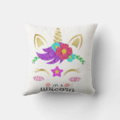 Persoonlijk Unicorn-gezicht met Pony Kussen (Achterkant)