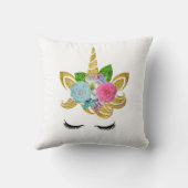 Persoonlijk Unicorn-gezicht met Pony Kussen (Achterkant)