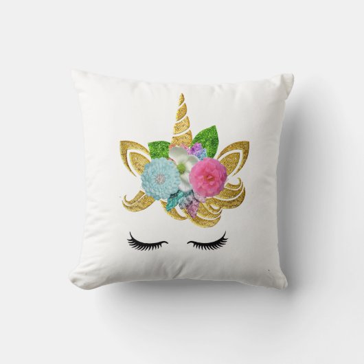 Persoonlijk Unicorn-gezicht met Pony Kussen (Voorkant)