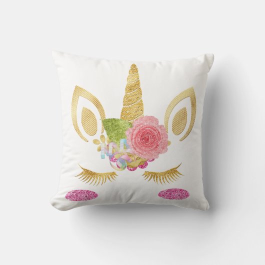 Persoonlijk Unicorn-gezicht met Pony Kussen (Voorkant)