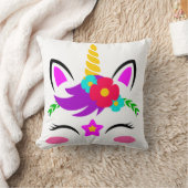 Persoonlijk Unicorn-gezicht met Pony Kussen (Deken)