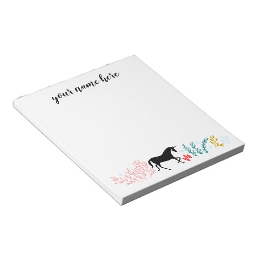 Persoonlijk Unicorn-Notitieblok Notitieblok (Schuin)