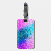 Persoonlijk Unicorn Ombre Glitter Bagagelabel (Achterkant verticaal)