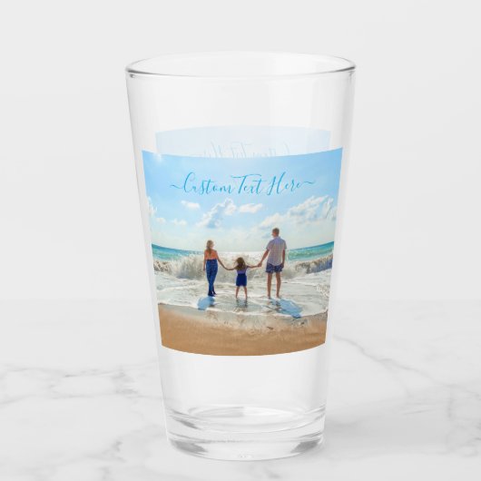 Persoonlijk uw foto en aangepaste tekst glas (Voorkant)