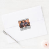 Persoonlijk Uw Foto in Grijs Lijst met Adres Vierkante Sticker (Envelop)