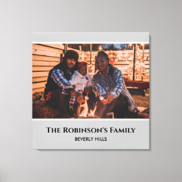 Persoonlijk uw foto in grijs Lijst met teksten Canvas Afdruk