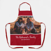 Persoonlijk uw foto in rood Lijst met teksten Schort (Voorkant)