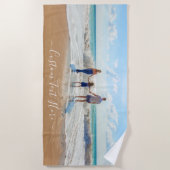 Persoonlijk uw strandhanddoek met aangepaste tekst strandlaken (Voorkant)