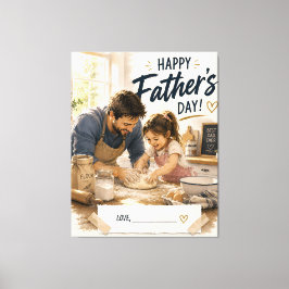 Persoonlijk vader-dochter bakcanvas canvas afdruk