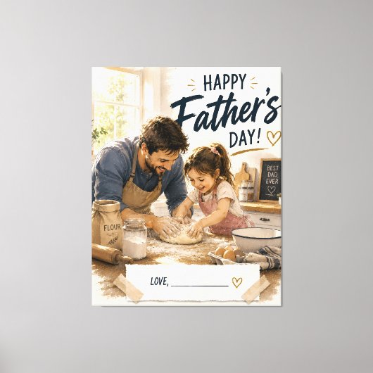 Persoonlijk vader-dochter bakcanvas canvas afdruk (Voorkant)