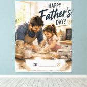Persoonlijk vader-dochter bakcanvas canvas afdruk (Insitu (Houten vloer))