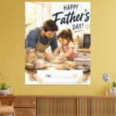 Persoonlijk vader-dochter bakcanvas canvas afdruk (Insitu (Woonkamer))