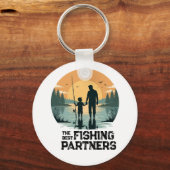 Persoonlijk Vader en Zoon Vis Geschenk Sleutelhanger (Voorkant)