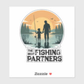 Persoonlijk Vader en Zoon Vis Geschenk Sticker (Vel)