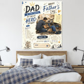 Persoonlijk Vader Held Vaderdag Canvas Afdruk (Insitu (Slaapkamer))
