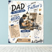 Persoonlijk Vader Mijn Eerste Coach Canvas Afdruk (Insitu (Houten vloer))