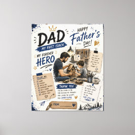 Persoonlijk Vader Mijn Eerste Coach Canvas Afdruk