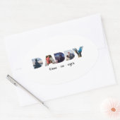Persoonlijk Vaderdag foto cadeau Ovale Sticker (Envelop)