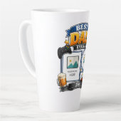 Persoonlijk Vaderdag Fotoshirt Latte Mok (Linkerhoek)