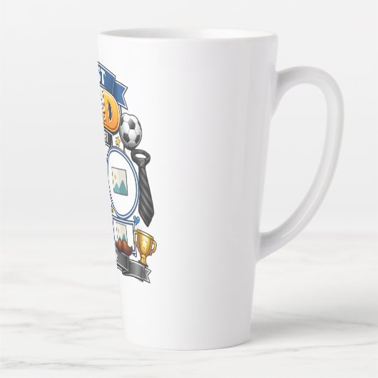 Persoonlijk Vaderdag Fotoshirt Latte Mok (Rechts)