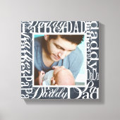 Persoonlijk Vaderdag Word Collage Chalkboard Canvas Afdruk (Voorkant)