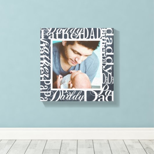 Persoonlijk Vaderdag Word Collage Chalkboard Canvas Afdruk (Insitu (Houten vloer))