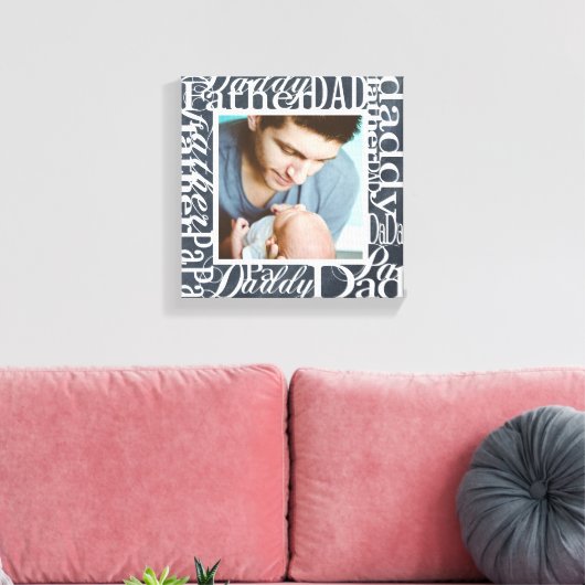 Persoonlijk Vaderdag Word Collage Chalkboard Canvas Afdruk (Insitu (Woonkamer))