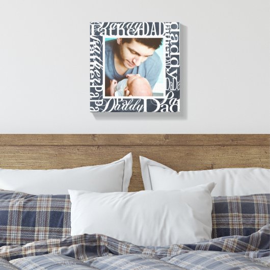 Persoonlijk Vaderdag Word Collage Chalkboard Canvas Afdruk (Insitu (Slaapkamer))