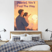 Persoonlijk vadersdag cadeau van dochter canvas afdruk (Insitu (Slaapkamer))