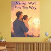 Persoonlijk vadersdag cadeau van dochter canvas afdruk (Insitu (Woonkamer))