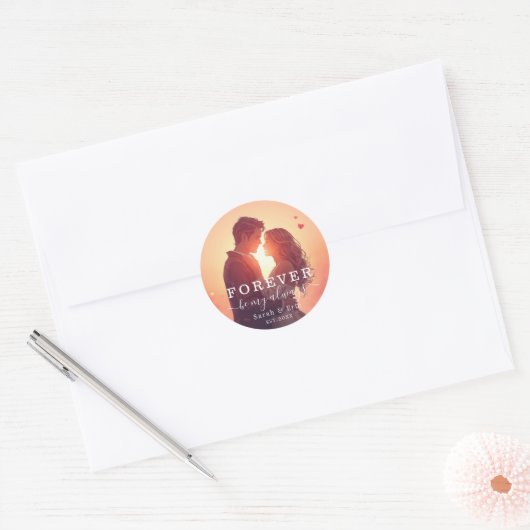 Persoonlijk Valentijnsdag Cadeau Ronde Sticker (Envelop)