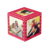 Persoonlijk Valentijnsdag Cadeau Rood Multi Foto Kubus (Achter hoekig)