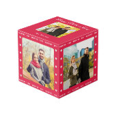 Persoonlijk Valentijnsdag Cadeau Rood Multi Foto Kubus (Voorkant hoekig)