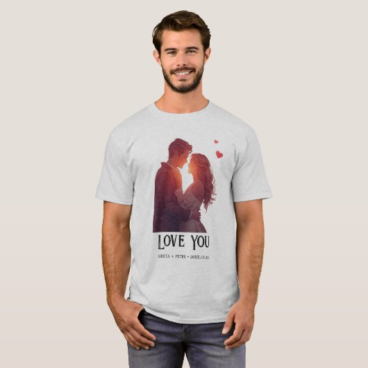 Persoonlijk Valentijnsdag Cadeau T-shirt (Voorkant volledig)