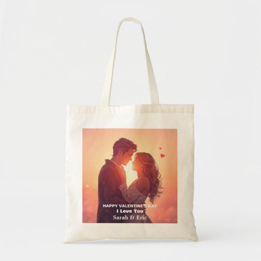 Persoonlijk Valentijnsdag Cadeau Tote Bag (Voorkant)