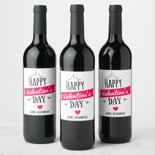 Persoonlijk Valentijnsdag-wijnlabel, Wijn Etiket (Flessen)