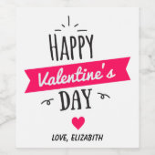 Persoonlijk Valentijnsdag-wijnlabel, Wijn Etiket (Enkel label)